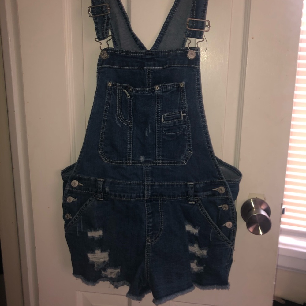 Denim Overall Shorts